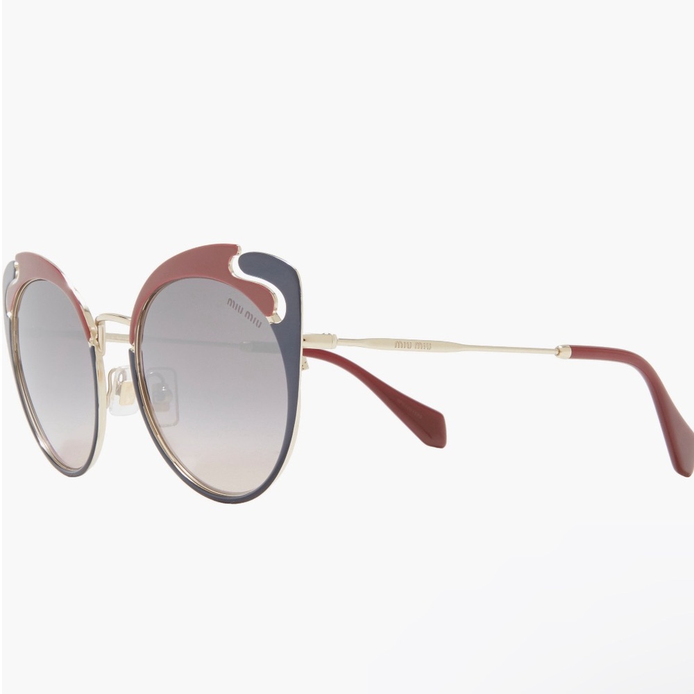 💯- New Authentic Miu Miu MU 57TS HB5GR0* 3N Metal Women Noir sunglasses - Picture 4 of 16